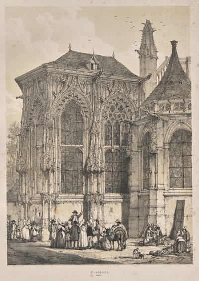 Arquitectura de la Edad Media: San Jacques, Dieppe, Extremo Este, Exterior de Joseph Nash