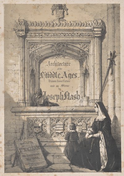 Arquitectura de la Edad Media: Página de Título - En la Iglesia de Croyden de Joseph Nash