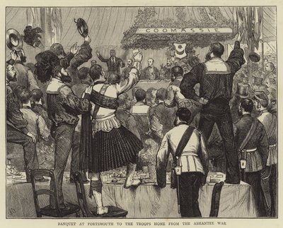Banquete en Portsmouth para las tropas de regreso de la guerra de Ashanti de Joseph Nash