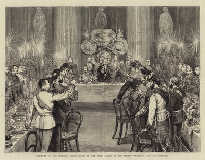 Banquete en la Mansion House dado por el alcalde a Sir Garnet Wolseley y los oficiales de Joseph Nash