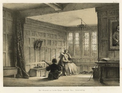 Ventana de bahía en el comedor, Haddon Hall, Derbyshire de Joseph Nash