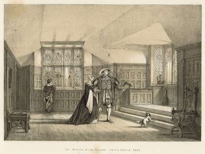 Mirador en la galería, Castillo de Hever, Kent de Joseph Nash