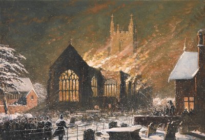 Iglesia de Croydon en llamas, 5 de enero de Joseph Nash