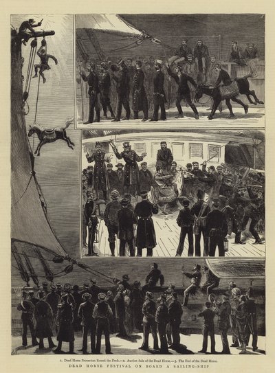 Festival del caballo muerto a bordo de un barco de vela de Joseph Nash