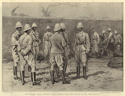 Discutiendo la victoria, el Sirdar y su estado mayor después de la batalla de Joseph Nash