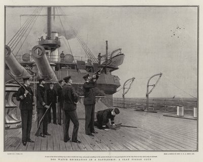 Recreación de la guardia del perro en un acorazado, un club de tiro al plato de Joseph Nash