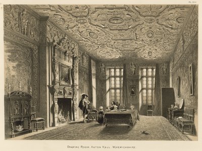 Salón, Aston Hall, Warwickshire de Joseph Nash