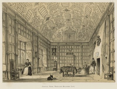 Sala de dibujo, Boughton-Malherbe, Kent de Joseph Nash