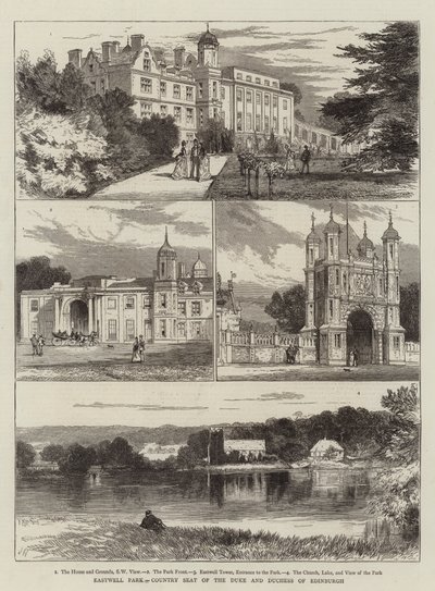 Eastwell Park, residencia de campo del Duque y la Duquesa de Edimburgo de Joseph Nash