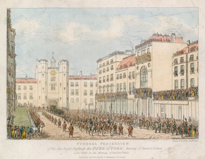 Procesión fúnebre de Su Alteza Real el Duque de York saliendo del Palacio de St James de Joseph Nash