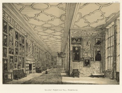 Galería, Hardwicke Hall, Derbyshire de Joseph Nash
