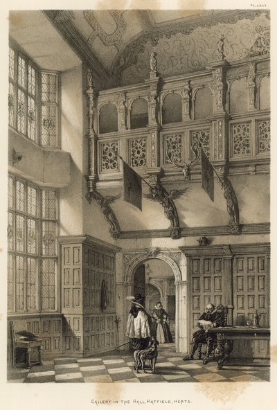 Galería en el Salón, Hatfield, Herts de Joseph Nash