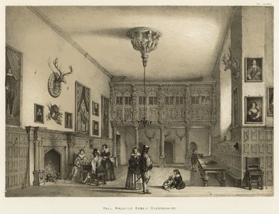 Salón, Abadía de Wroxton, Oxfordshire de Joseph Nash