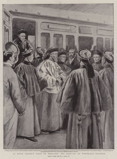 Visita de Li Hung Chang a Inglaterra, su llegada a la estación de Waterloo de Joseph Nash