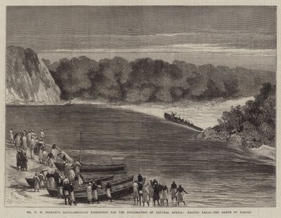 La Expedición Anglo-Americana de Mr H M Stanley para la Exploración de África Central, Cataratas Kalulu, la Muerte de Kalulu de Joseph Nash