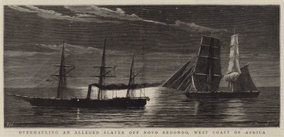 Revisando un supuesto esclavista frente a Novo Redondo, costa oeste de África de Joseph Nash