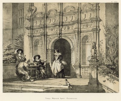 Porche, Abadía de Wroxton, Oxfordshire de Joseph Nash