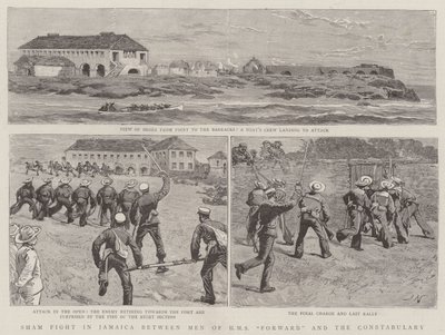 Simulacro de Combate en Jamaica entre Hombres del HMS Forward y la Policía de Joseph Nash