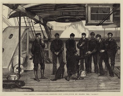 La Expedición Ártica, sirviendo Jugo de Lima a Bordo del Alert de Joseph Nash
