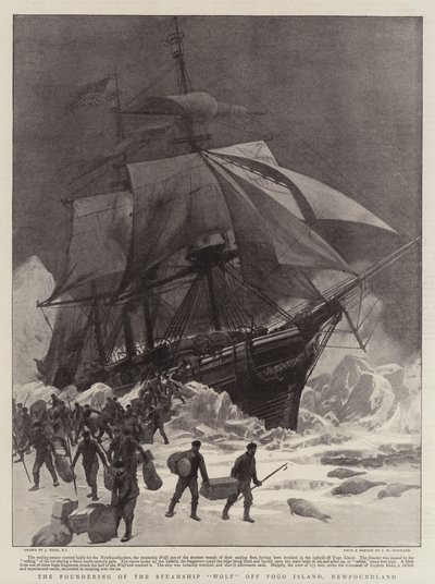 El naufragio del vapor Wolf frente a la isla Fogo, Terranova de Joseph Nash