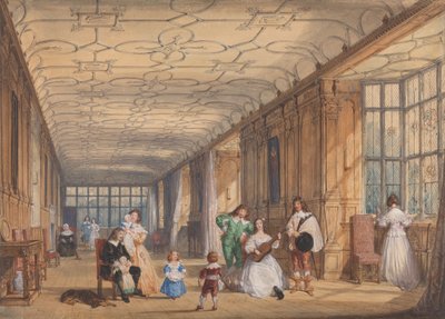 The Long Gallery, Haddon Hall, Derbyshire de Joseph Nash