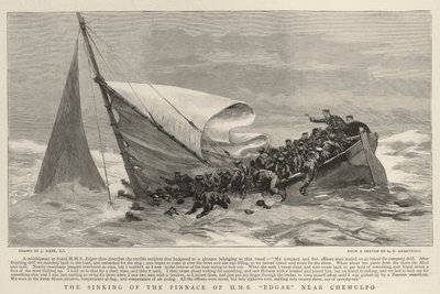 El hundimiento del pinaza del H M S Edgar cerca de Chemulpo de Joseph Nash