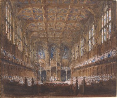 La apertura del Parlamento en la reconstruida Cámara de los Lores de Joseph Nash