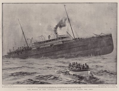 El naufragio del Stella, el último bote en dejar el barco de Joseph Nash