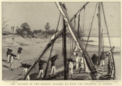 El avance en Sudán, cargando Madera para Vapores en Berber de Joseph Nash