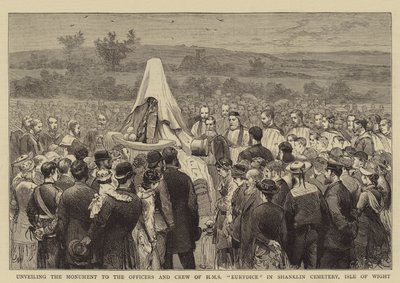 Inauguración del Monumento a los Oficiales y Tripulación del HMS Eurydice en el Cementerio de Shanklin, Isla de Wight de Joseph Nash