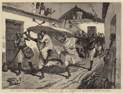 Con la embajada del almirante Sir W Hewett al rey Juan de Abisinia, una boda abisinia en Adowa de Joseph Nash
