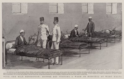 Con la Expedición del Nilo, Hunter Bey visitando una sala en el hospital en Wady Halfa de Joseph Nash