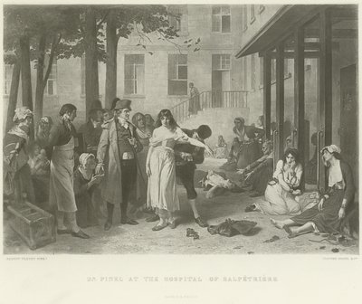 Dr. Pinel en el hospital de Salpetriere de Joseph Nicolas Robert Fleury