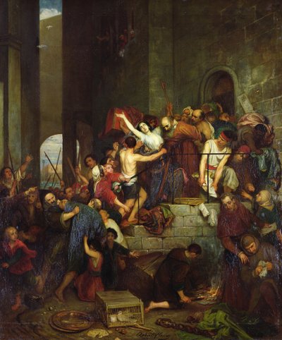El saqueo de una casa en la isla veneciana de Guidecca durante la Edad Media, 1855 de Joseph Nicolas Robert Fleury