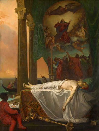 Tiziano yaciendo en el Palacio Barberino (óleo sobre lienzo) de Joseph Nicolas Robert Fleury