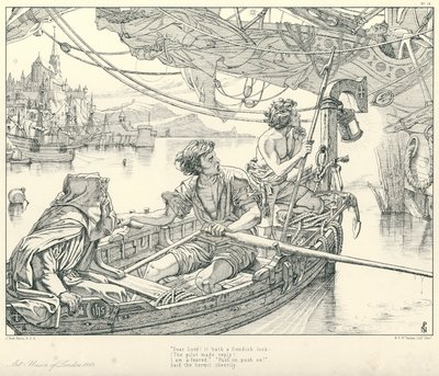 Ilustración para La balada del viejo marinero de Coleridge de Joseph Noel (after) Paton