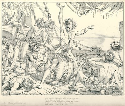 Ilustración para La Balada del Viejo Marinero de Coleridge de Joseph Noel (after) Paton