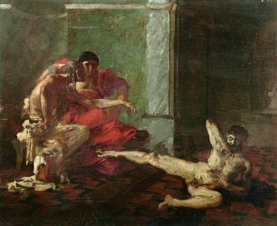 Locusta probando veneno en un esclavo, c.1870-80 de Joseph Noel Sylvestre