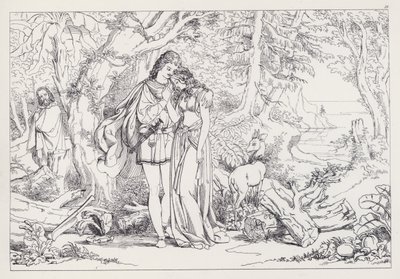 La Tempestad de Shakespeare, Acto III, Escena 1 de Joseph Noel after Paton