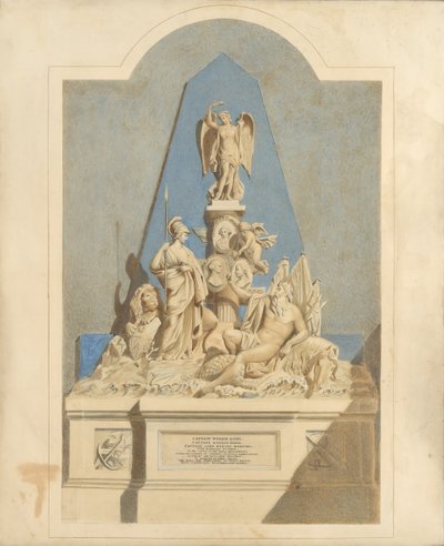 Diseño para el Memorial de los Tres Capitanes, ca. 1784 de Joseph Nollekens