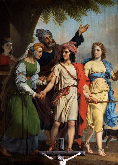 Partida del joven Tobías por Jozef Paelinck, primera mitad del siglo XIX (óleo) de Joseph Paelinck