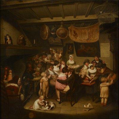 Eccles Wakes : Interior de una cervecería (óleo sobre lienzo) de Joseph Parry
