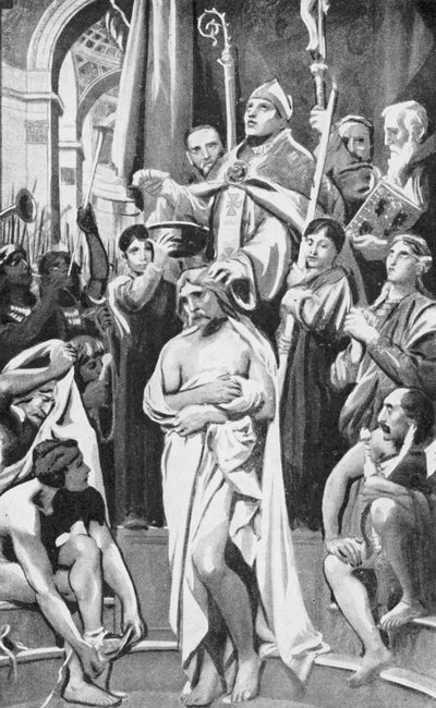 Bautismo de Clodoveo (litografía) de Joseph Paul (after) Blanc