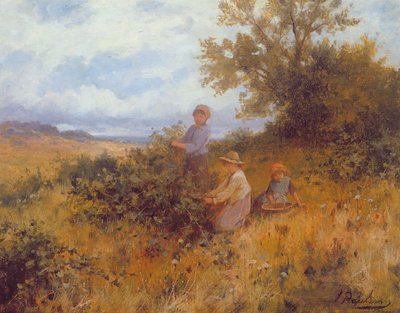 Recogida de moras, c.1870 (óleo sobre lienzo) de Joseph Paulman