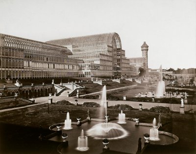 El Palacio de Cristal en Londres: los jardines y fuentes, c.1870 de Joseph Paxton
