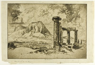 Acro-Corinto desde Corinto de Joseph Pennell