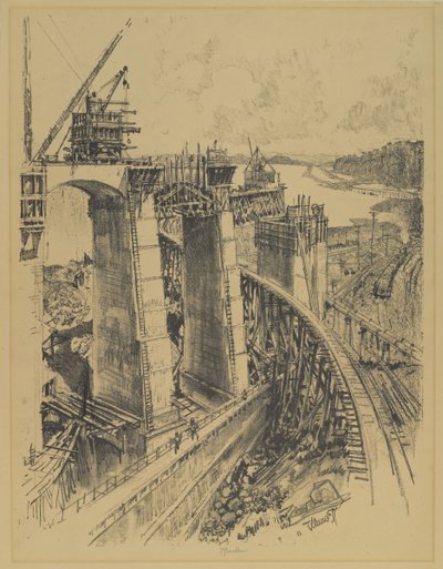 Accesos a la Esclusa de Gatún, 1912 de Joseph Pennell