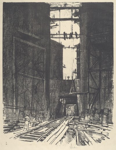 En el fondo de la esclusa de Gatun de Joseph Pennell