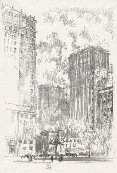 Parque de la batería, no. 1 en la colección Iconophile Club de Joseph Pennell