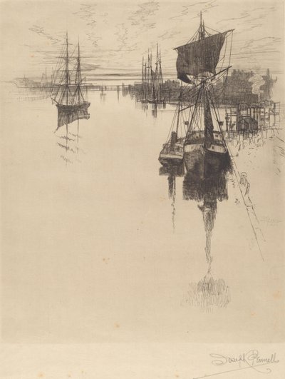 Debajo del puente Chestnut St., Filadelfia, 1884 de Joseph Pennell